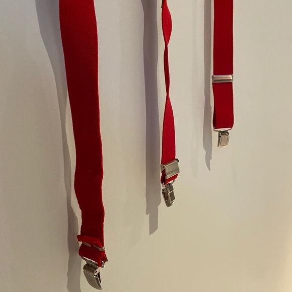 Mens Red Suspenders - Picture 2 of 2